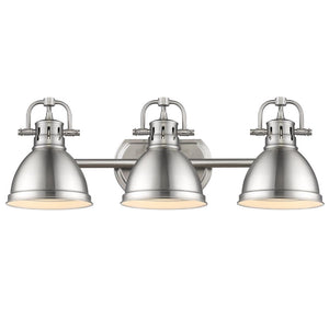 Golden - 3602-BA3 PW-PW - Three Light Bath Vanity - Duncan PW - Pewter