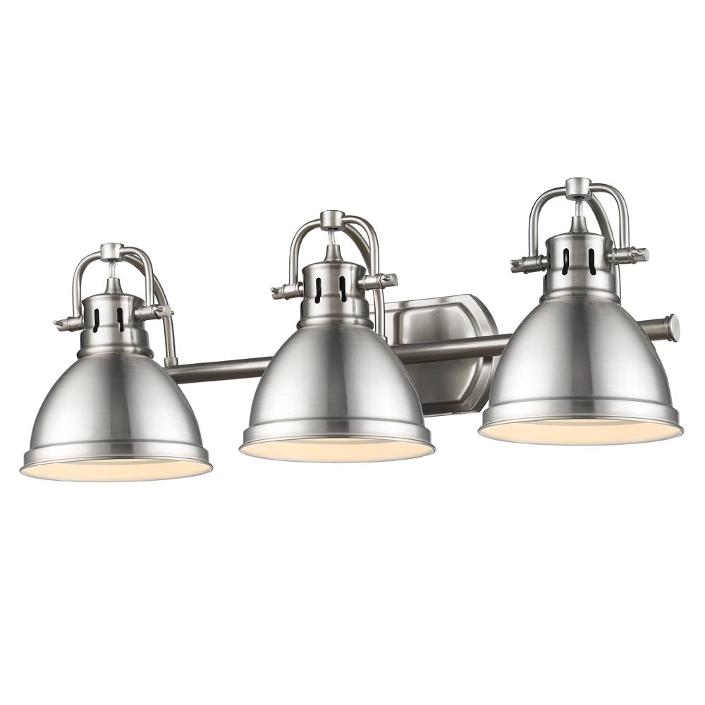 Golden - 3602-BA3 PW-PW - Three Light Bath Vanity - Duncan PW - Pewter