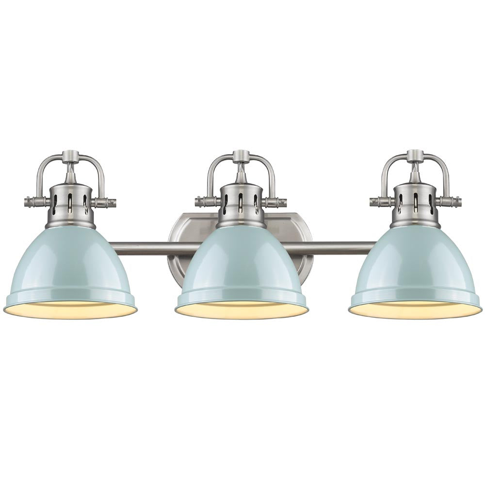 Golden - 3602-BA3 PW-SF - Three Light Bath Vanity - Duncan PW - Pewter