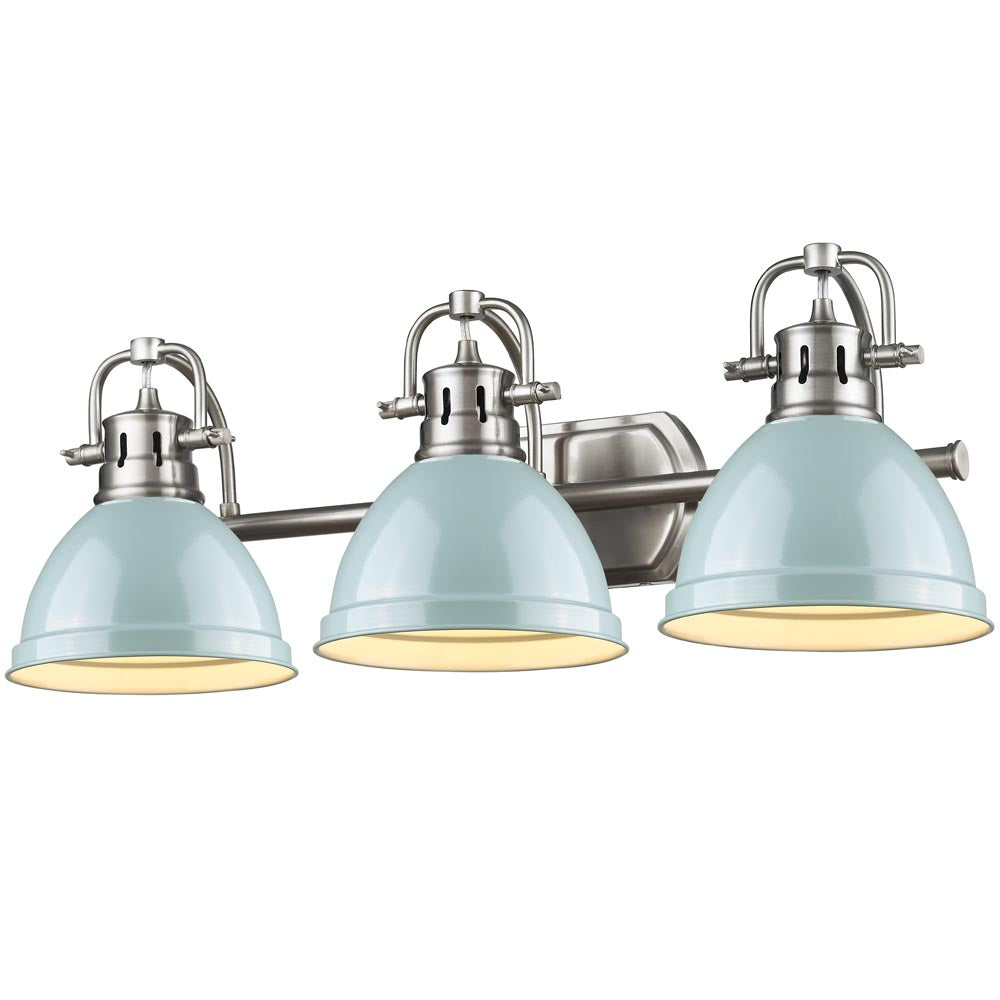 Golden - 3602-BA3 PW-SF - Three Light Bath Vanity - Duncan PW - Pewter