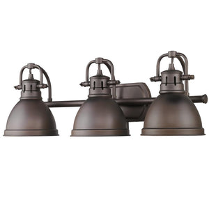 Golden - 3602-BA3 RBZ-RBZ - Three Light Bath Vanity - Duncan RBZ - Rubbed Bronze