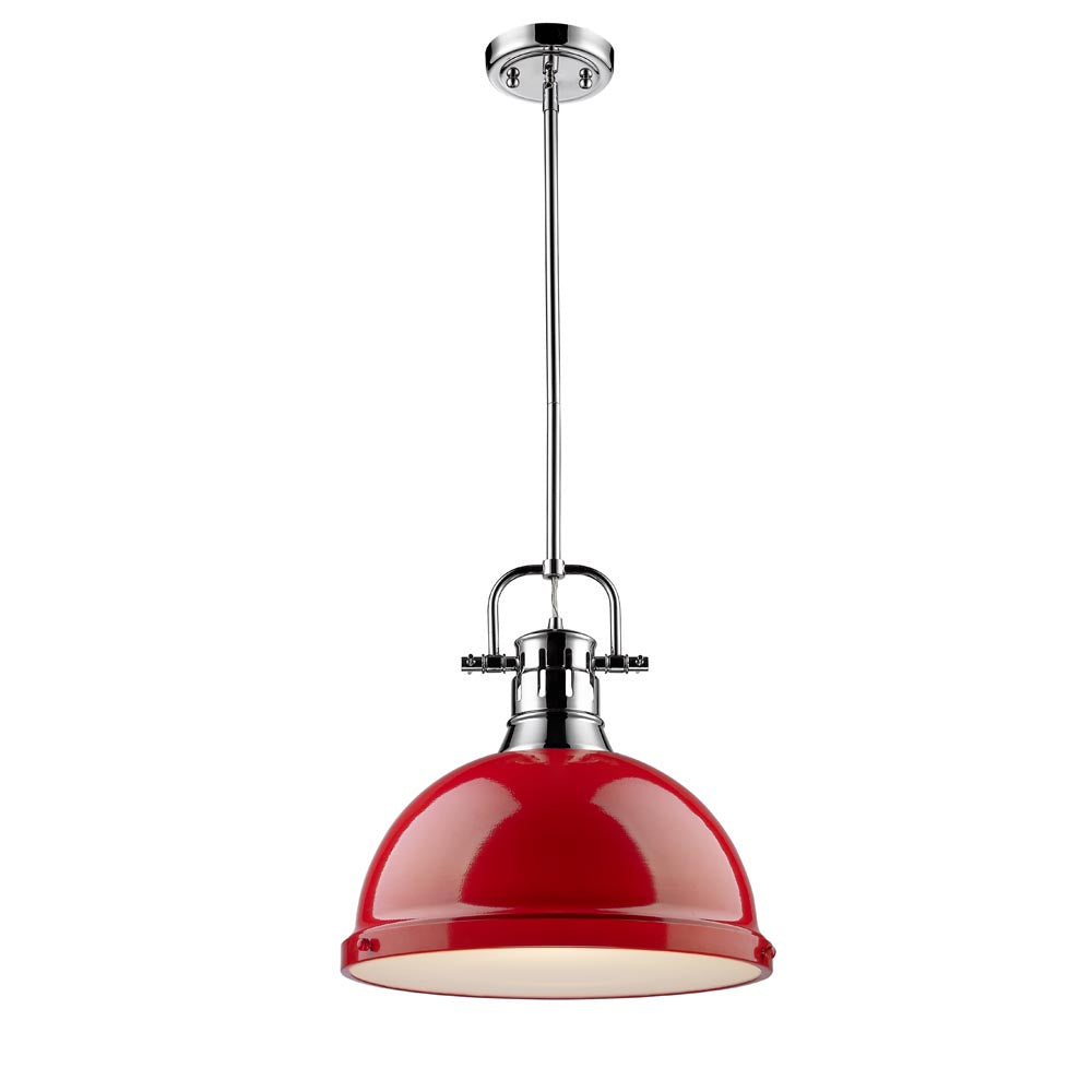 Golden - 3604-L CH-RD - One Light Pendant - Duncan CH - Chrome