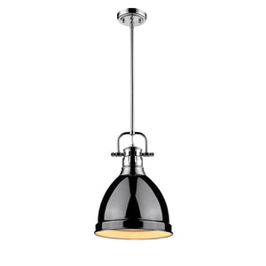 Golden - 3604-S CH-BK - One Light Pendant - Duncan CH - Chrome