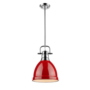 Golden - 3604-S CH-RD - One Light Pendant - Duncan CH - Chrome