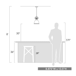 Golden - 3604-S RBZ-RBZ - One Light Pendant - Duncan RBZ - Rubbed Bronze