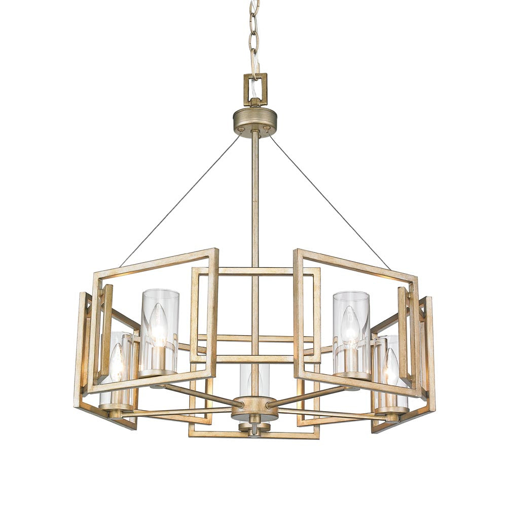 Golden - 6068-5 WG - Five Light Chandelier - Marco WG - White Gold