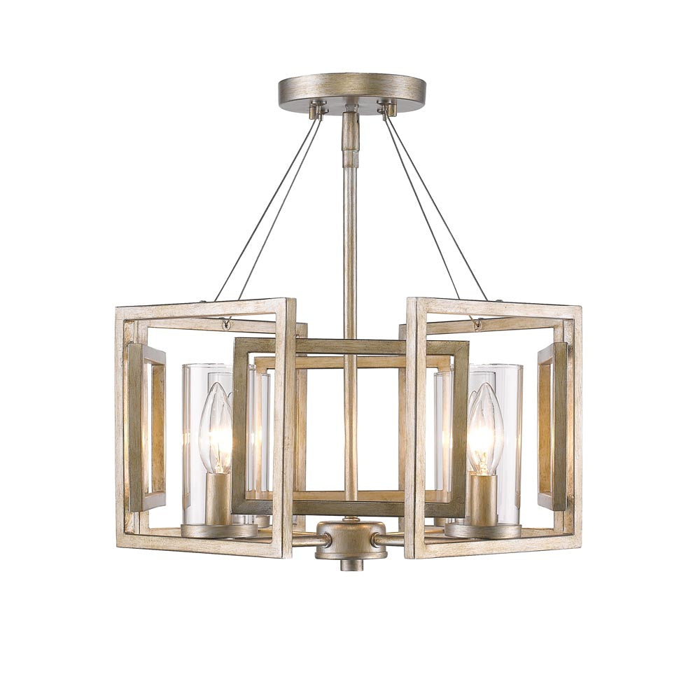 Golden - 6068-SF WG - Four Light Semi-Flush Mount - Marco WG - White Gold