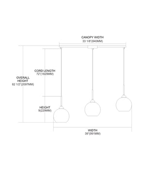 ELK Home - 10240/3L-CHR - Three Light Pendant - Cassandra - Polished Chrome