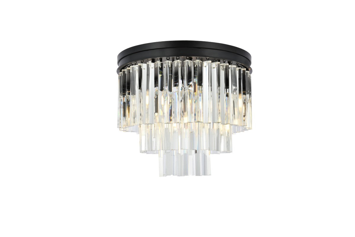 Elegant Lighting - 1201F20MB/RC - Nine Light Flush Mount - Sydney - Matte Black