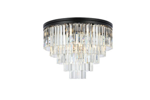 Elegant Lighting - 1201F32MB/RC - 17 Light Flush Mount - Sydney - Matte Black