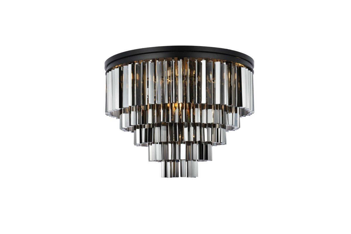 Elegant Lighting - 1201F32MB-SS/RC - 17 Light Flush Mount - Sydney - Matte Black