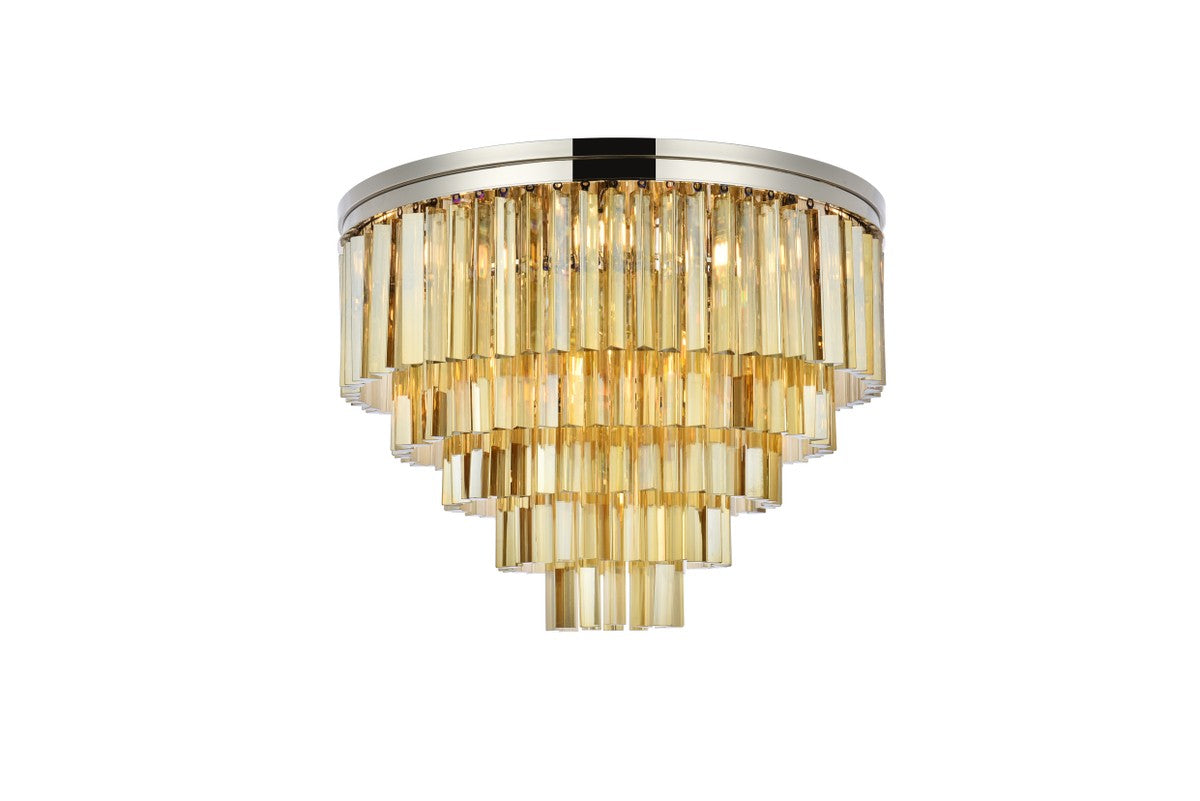 Elegant Lighting - 1201F32PN-GT/RC - 17 Light Flush Mount - Sydney - Polished Nickel