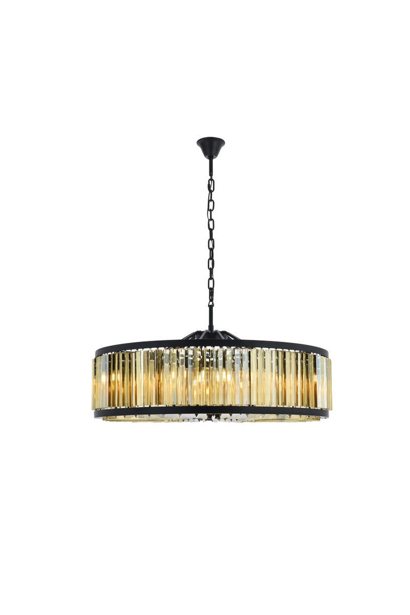 Elegant Lighting - 1203G43MB-GT/RC - Ten Light Chandelier - Chelsea - Matte Black