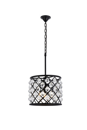 Elegant Lighting - 1204D14MB/RC - Three Light Pendant - Madison - Matte Black