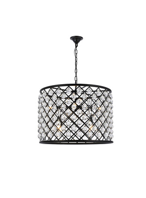 Elegant Lighting - 1204D27MB/RC - Eight Light Chandelier - Madison - Matte Black