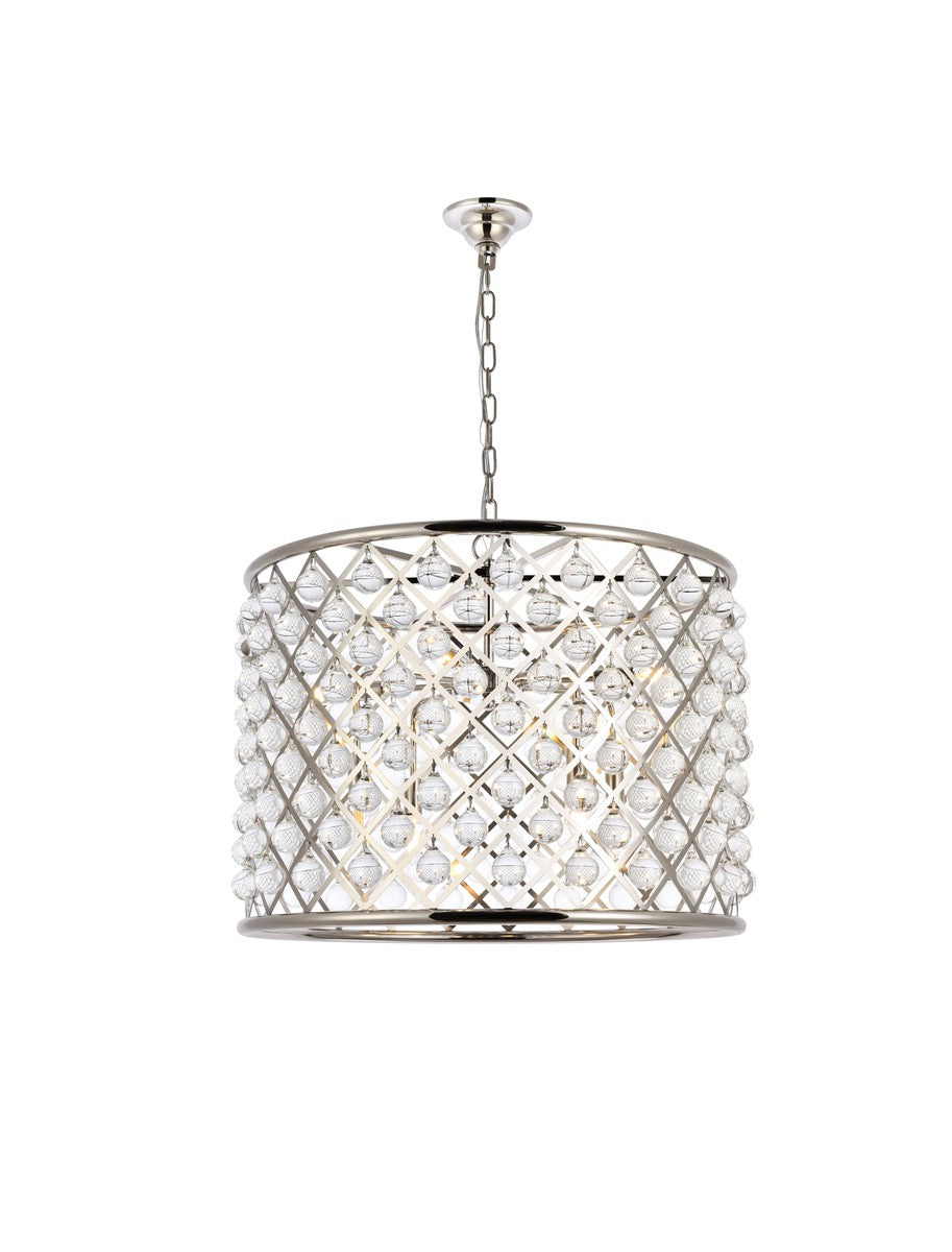 Elegant Lighting - 1204D27PN/RC - Eight Light Chandelier - Madison - Polished Nickel