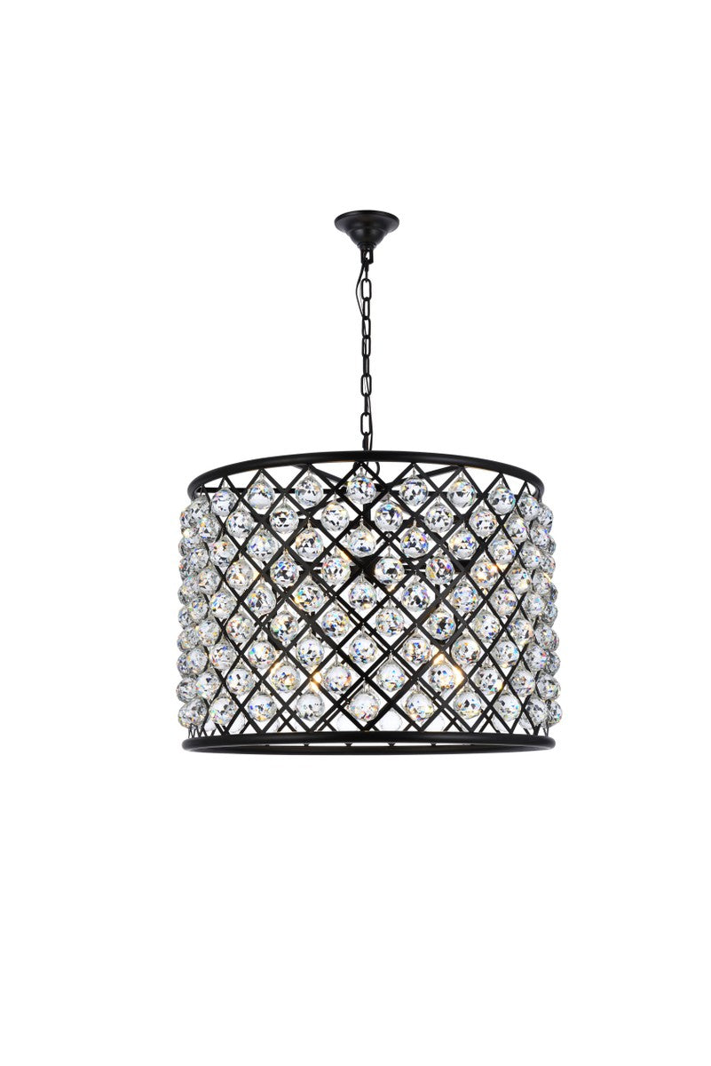 Elegant Lighting - 1206D27MB/RC - Eight Light Chandelier - Madison - Matte Black