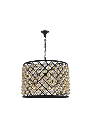 Elegant Lighting - 1206D27MB-GT/RC - Eight Light Chandelier - Madison - Matte Black