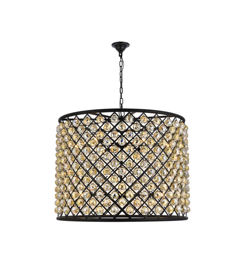 Elegant Lighting - 1206D35MB-GT/RC - 12 Light Chandelier - Madison - Matte Black