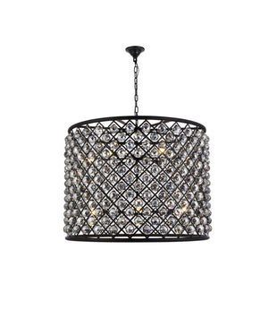 Elegant Lighting - 1206D35MB-SS/RC - 12 Light Chandelier - Madison - Matte Black