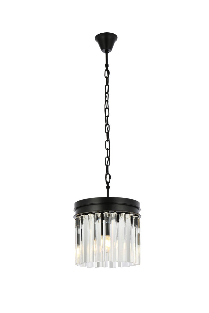 Elegant Lighting - 1208D12MB/RC - Three Light Pendant - Sydney - Matte Black