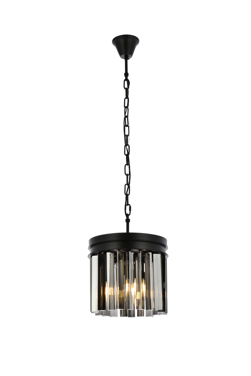 Elegant Lighting - 1208D12MB-SS/RC - Three Light Pendant - Sydney - Matte Black