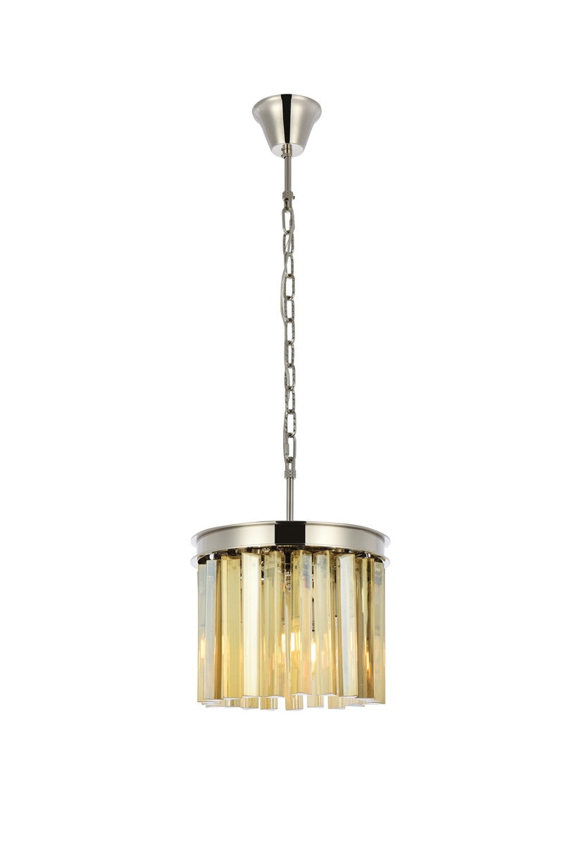 Elegant Lighting - 1208D12PN-GT/RC - Three Light Pendant - Sydney - Polished Nickel