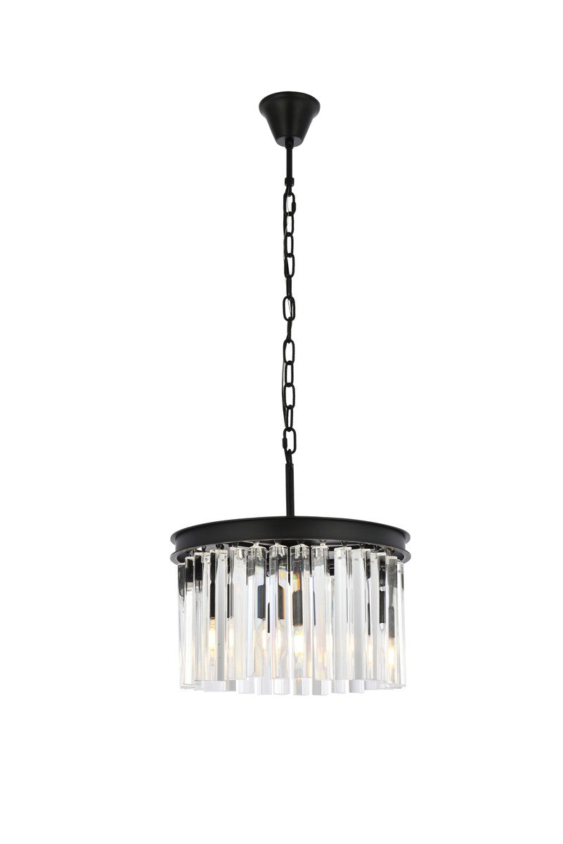 Elegant Lighting - 1208D16MB/RC - Three Light Pendant - Sydney - Matte Black