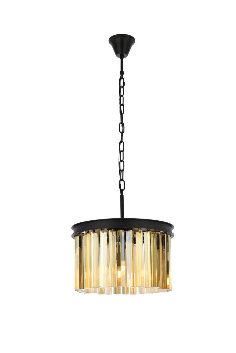 Elegant Lighting - 1208D16MB-GT/RC - Three Light Pendant - Sydney - Matte Black