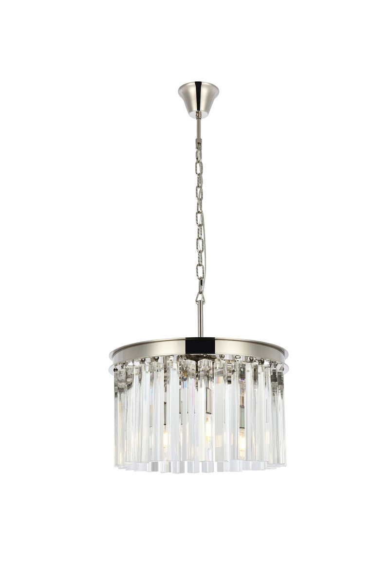 Elegant Lighting - 1208D16PN/RC - Three Light Pendant - Sydney - Polished Nickel