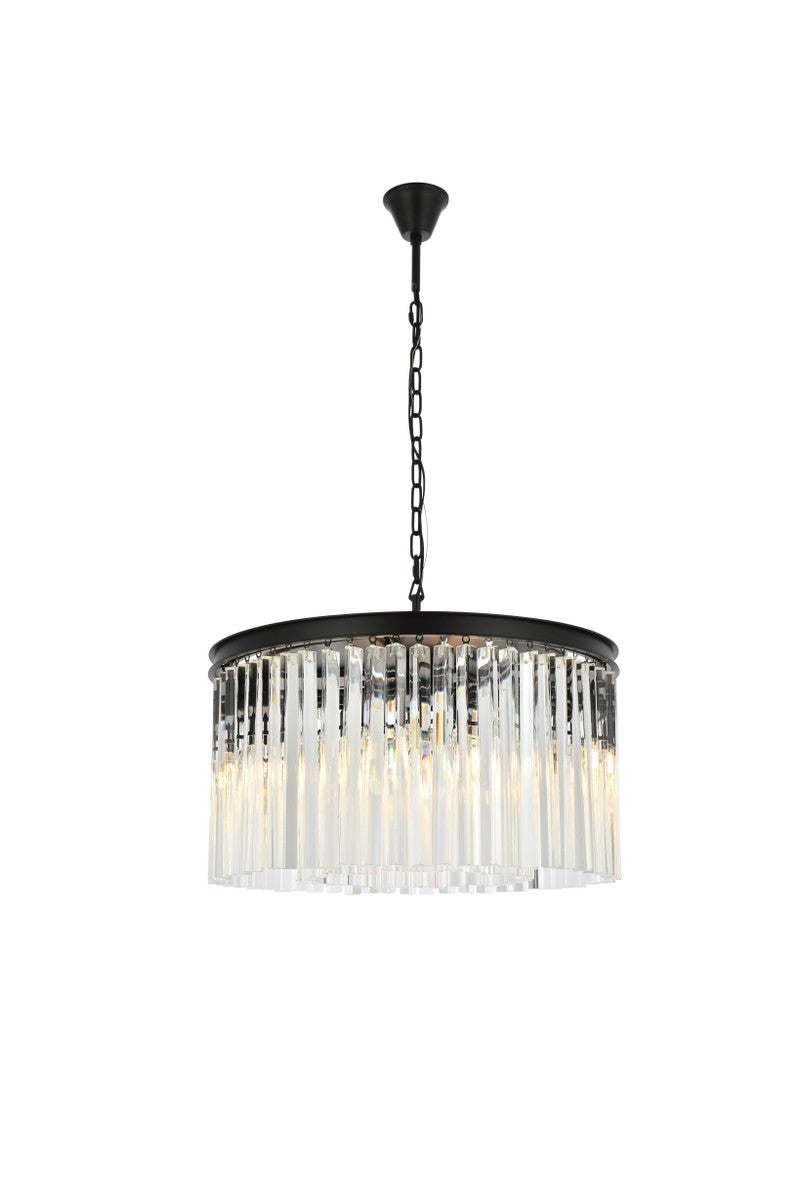 Elegant Lighting - 1208D26MB/RC - Eight Light Chandelier - Sydney - Matte Black