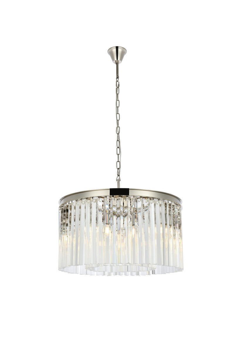 Elegant Lighting - 1208D26PN/RC - Eight Light Chandelier - Sydney - Polished Nickel