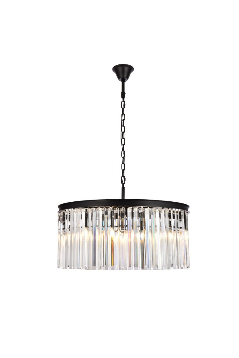 Elegant Lighting - 1208D31MB/RC - Eight Light Chandelier - Sydney - Matte Black