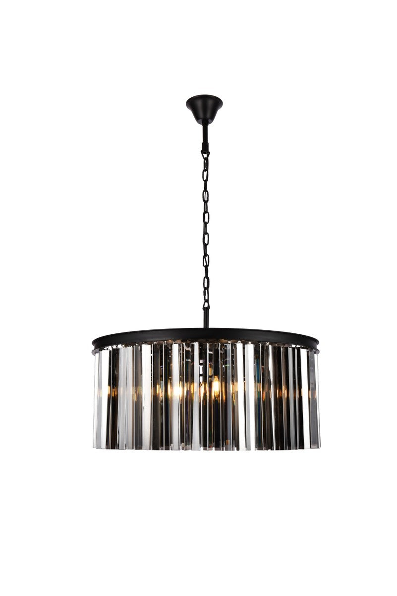 Elegant Lighting - 1208D31MB-SS/RC - Eight Light Chandelier - Sydney - Matte Black