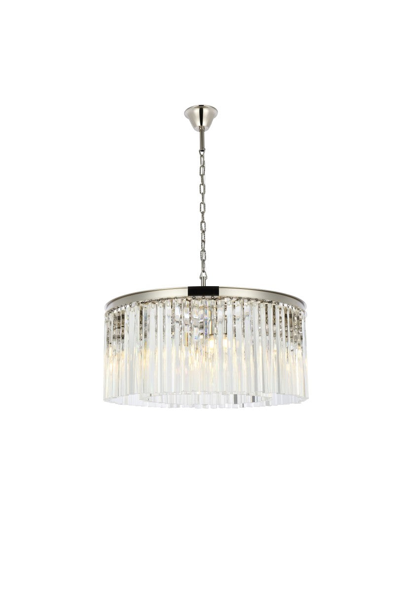 Elegant Lighting - 1208D31PN/RC - Eight Light Chandelier - Sydney - Polished Nickel