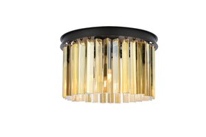 Elegant Lighting - 1208F16MB-GT/RC - Three Light Flush Mount - Sydney - Matte Black