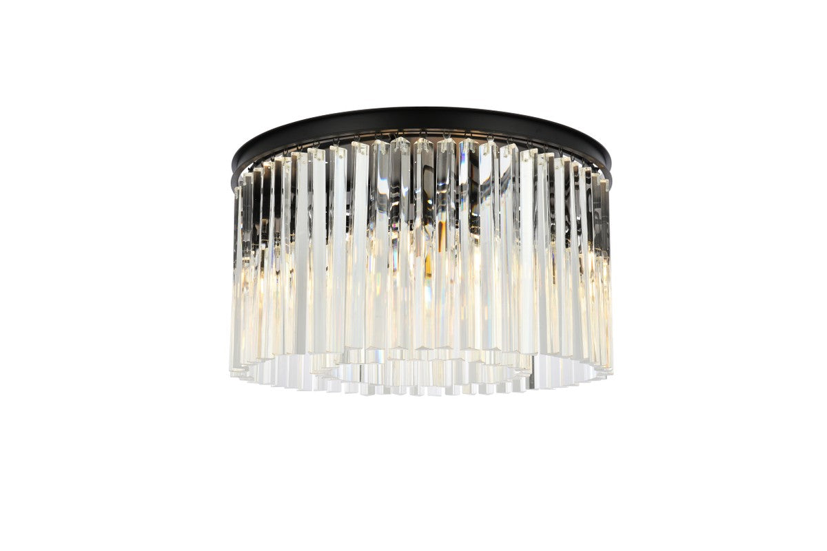 Elegant Lighting - 1208F26MB/RC - Eight Light Flush Mount - Sydney - Matte Black