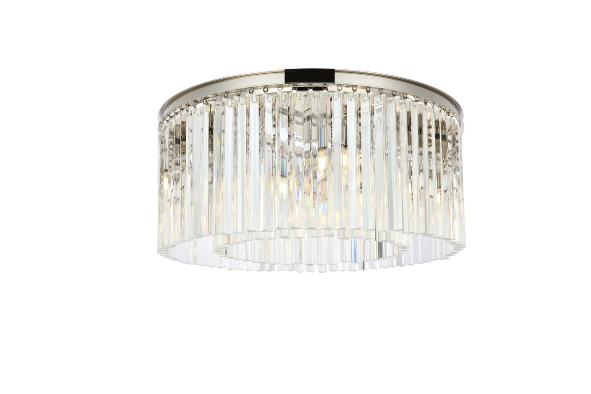 Elegant Lighting - 1208F31PN/RC - Eight Light Flush Mount - Sydney - Polished Nickel