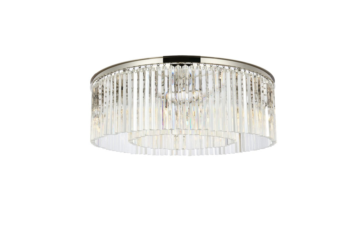 Elegant Lighting - 1208F43PN/RC - Ten Light Flush Mount - Sydney - Polished Nickel