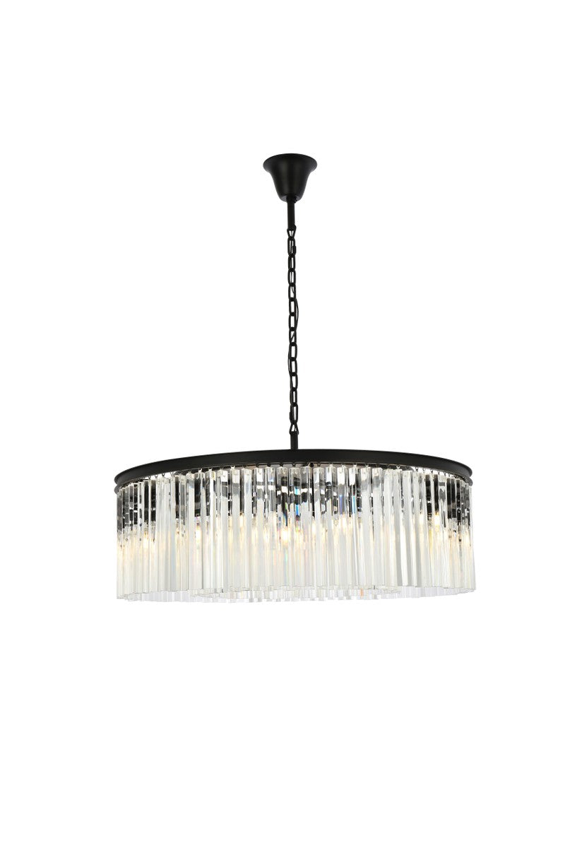 Elegant Lighting - 1208G43MB/RC - Ten Light Chandelier - Sydney - Matte Black