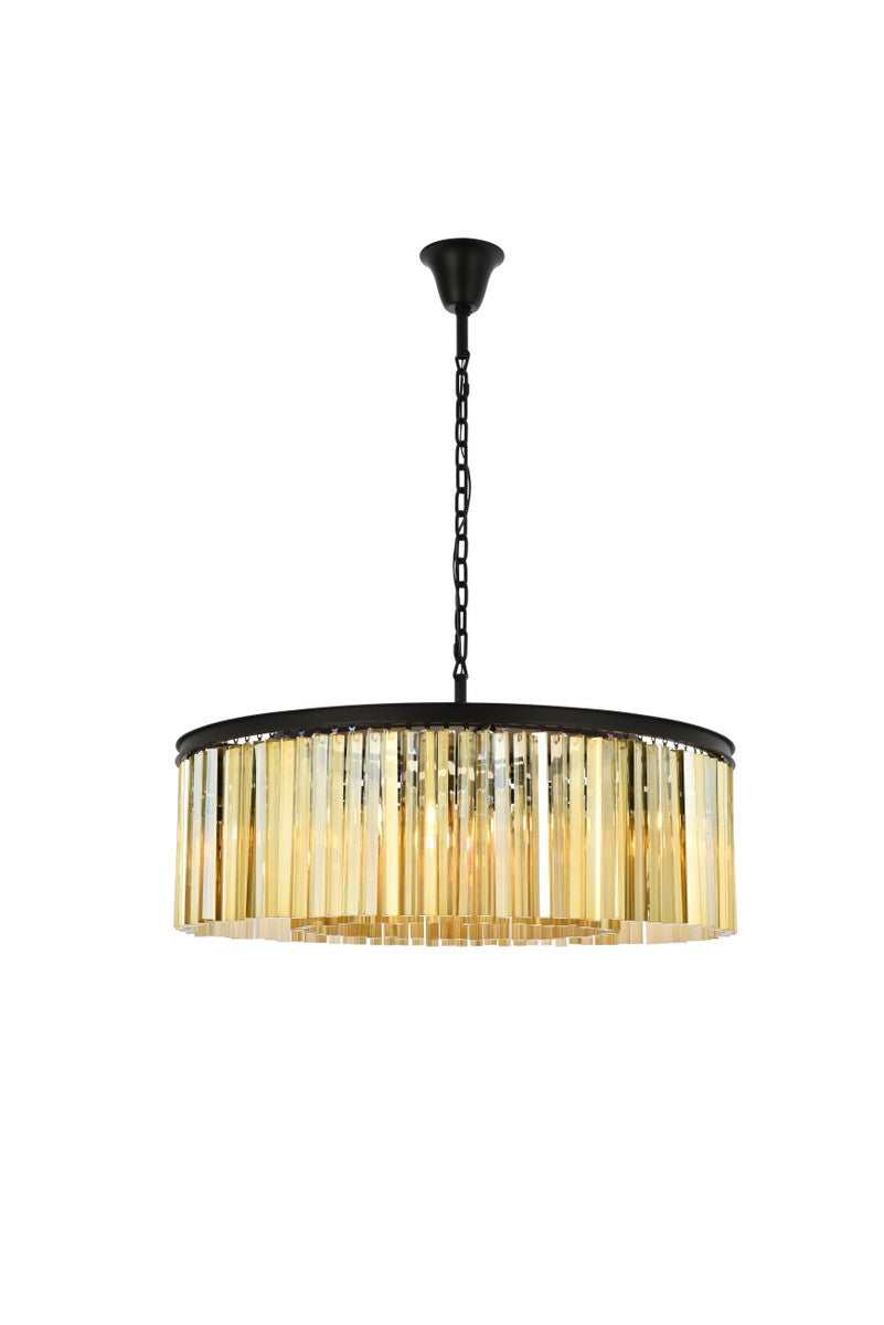 Elegant Lighting - 1208G43MB-GT/RC - Ten Light Chandelier - Sydney - Matte Black