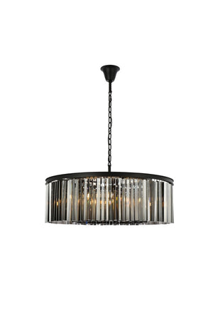 Elegant Lighting - 1208G43MB-SS/RC - Ten Light Chandelier - Sydney - Matte Black