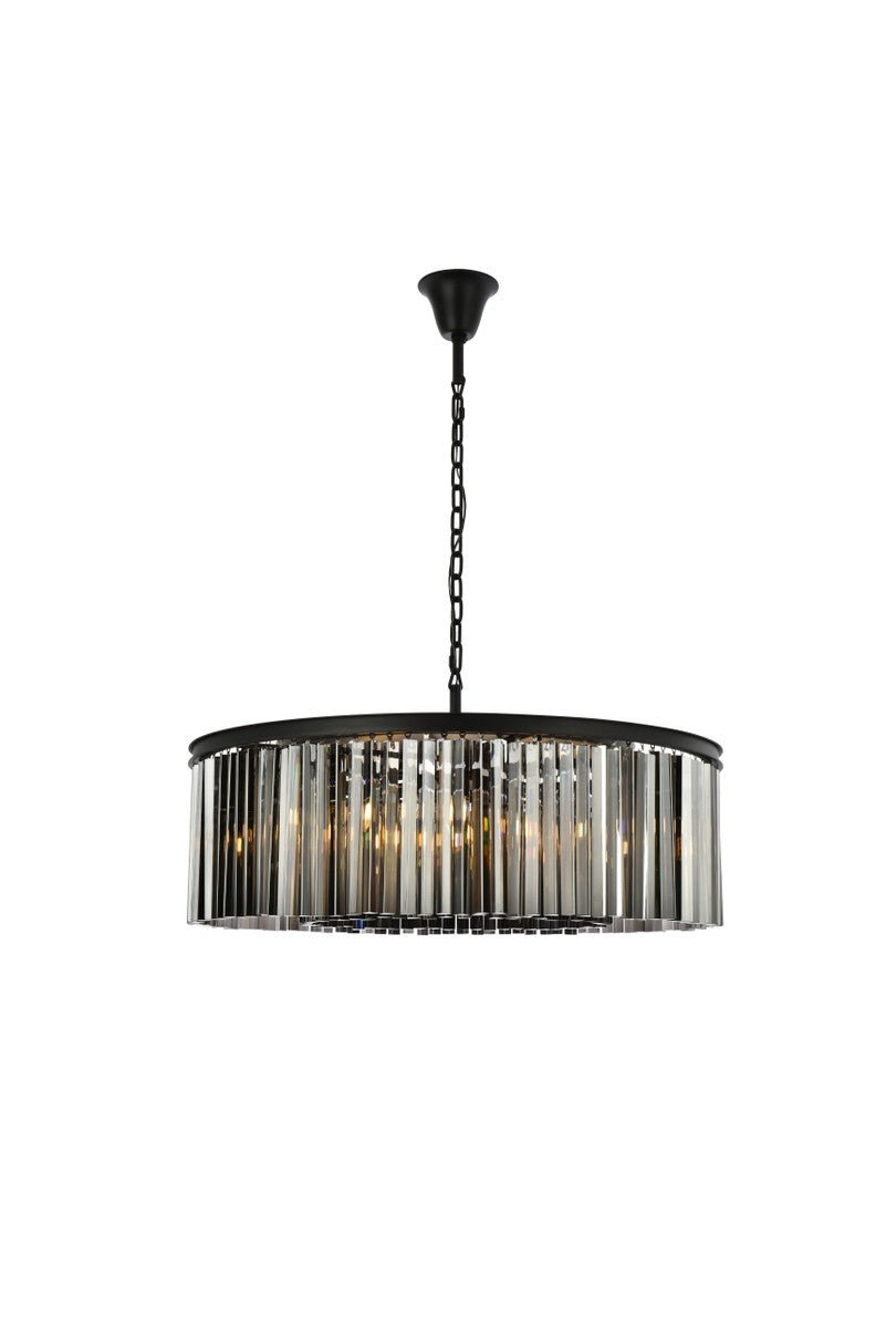 Elegant Lighting - 1208G43MB-SS/RC - Ten Light Chandelier - Sydney - Matte Black