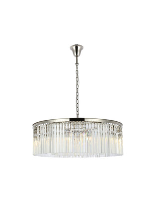 Elegant Lighting - 1208G43PN/RC - Ten Light Chandelier - Sydney - Polished Nickel