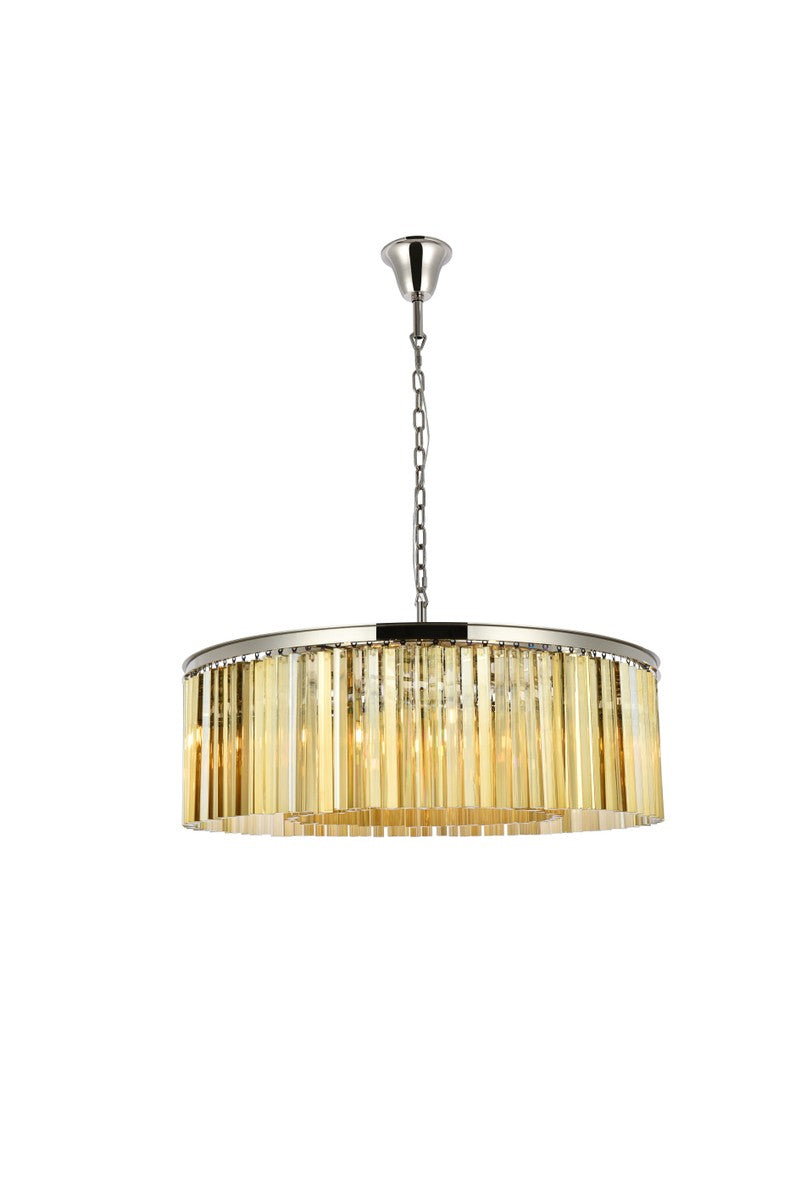 Elegant Lighting - 1208G43PN-GT/RC - Ten Light Chandelier - Sydney - Polished Nickel