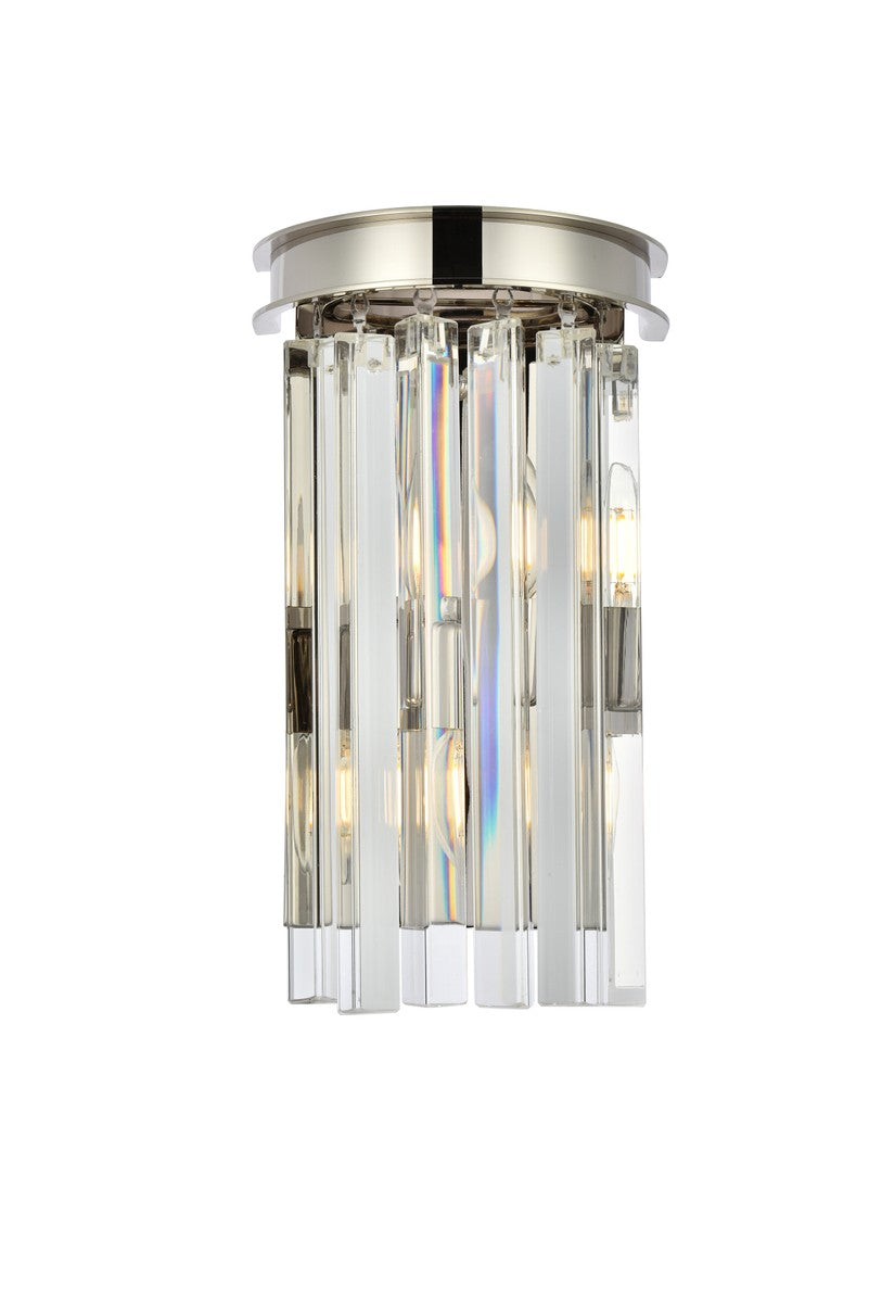 Elegant Lighting - 1208W8PN/RC - Two Light Wall Sconce - Sydney - Polished Nickel