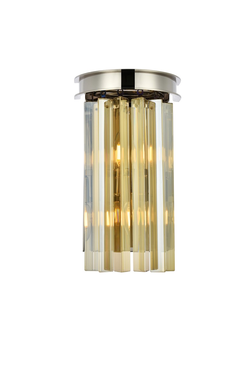 Elegant Lighting - 1208W8PN-GT/RC - Two Light Wall Sconce - Sydney - Polished Nickel