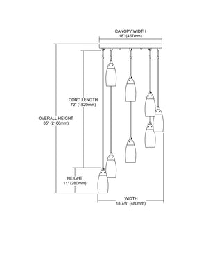 ELK Home - 110-8R-BL - Eight Light Pendant - Milan - Satin Nickel