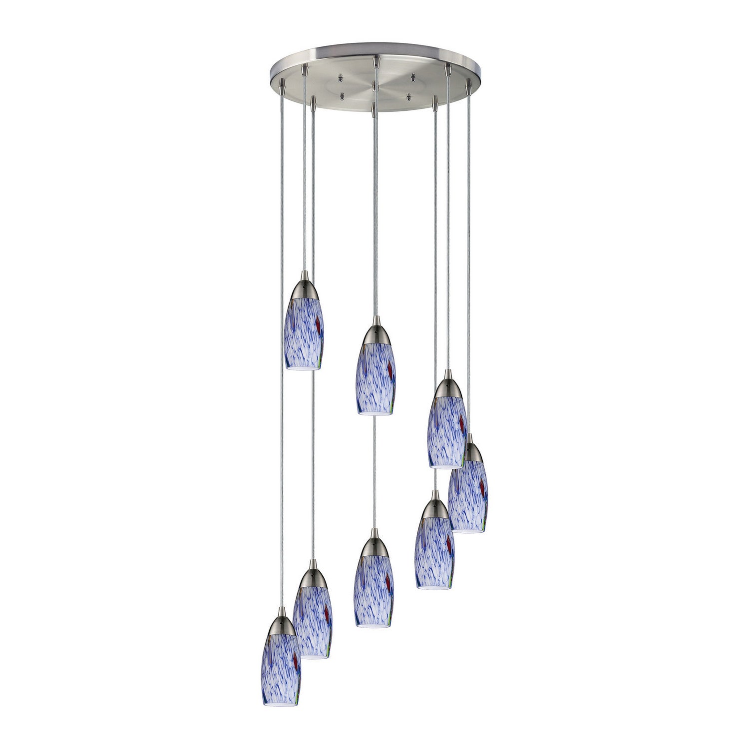 ELK Home - 110-8R-BL - Eight Light Pendant - Milan - Satin Nickel