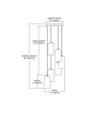 ELK Home - 544-6R-MO - Six Light Pendant - Molten - Satin Nickel